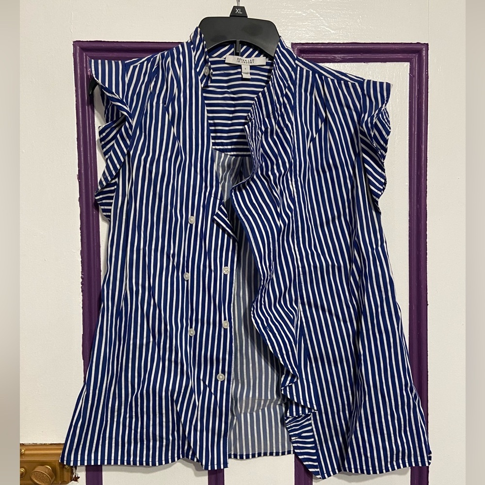 Derek Lam 10 Crosby Blue and White Shirt